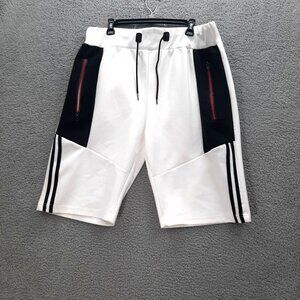 Vertical Sport Mens Athletic Shorts White Black Sz XXL Pockets Zippered Details